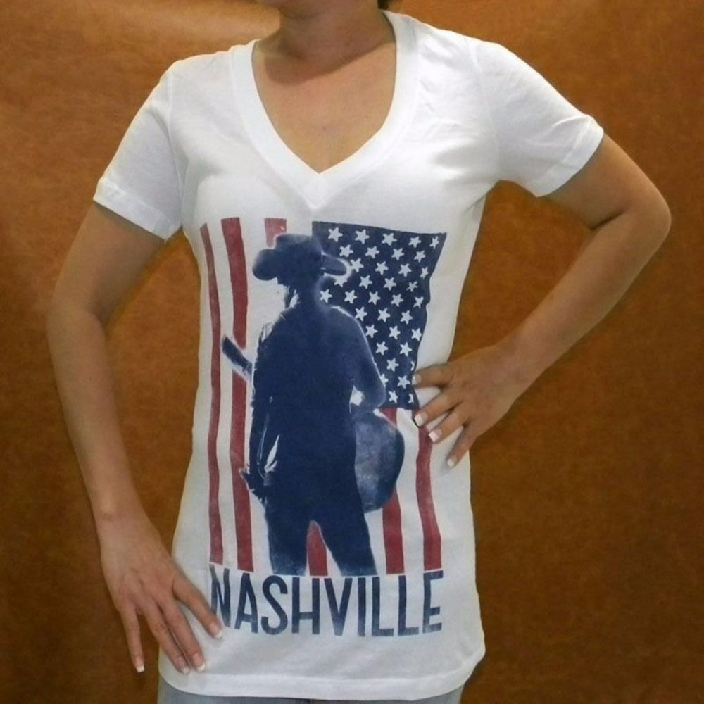 Nashville Country Music Women V-Neck T-Shirt